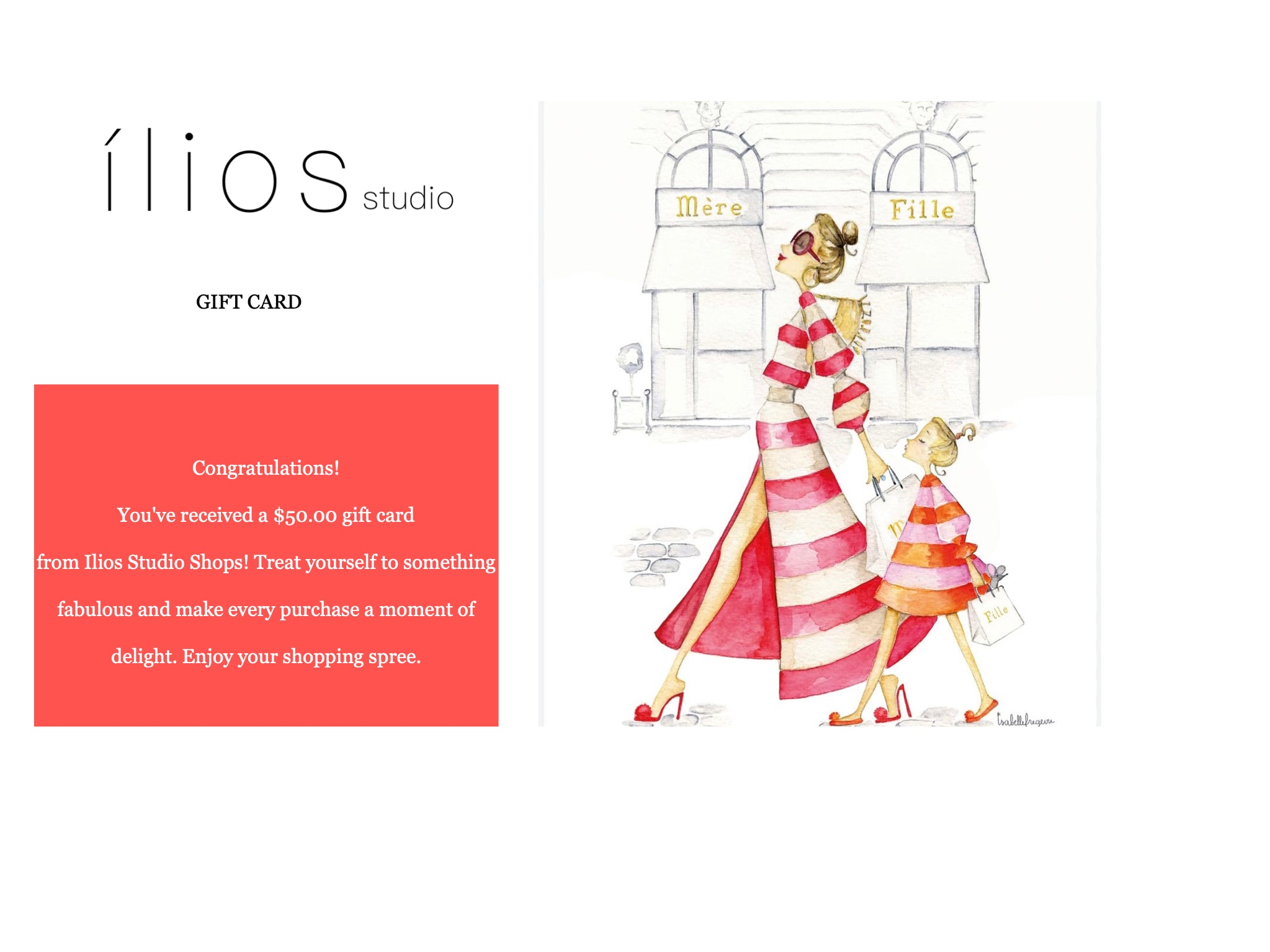 Íliosstudio Gift Card 50.00 usd